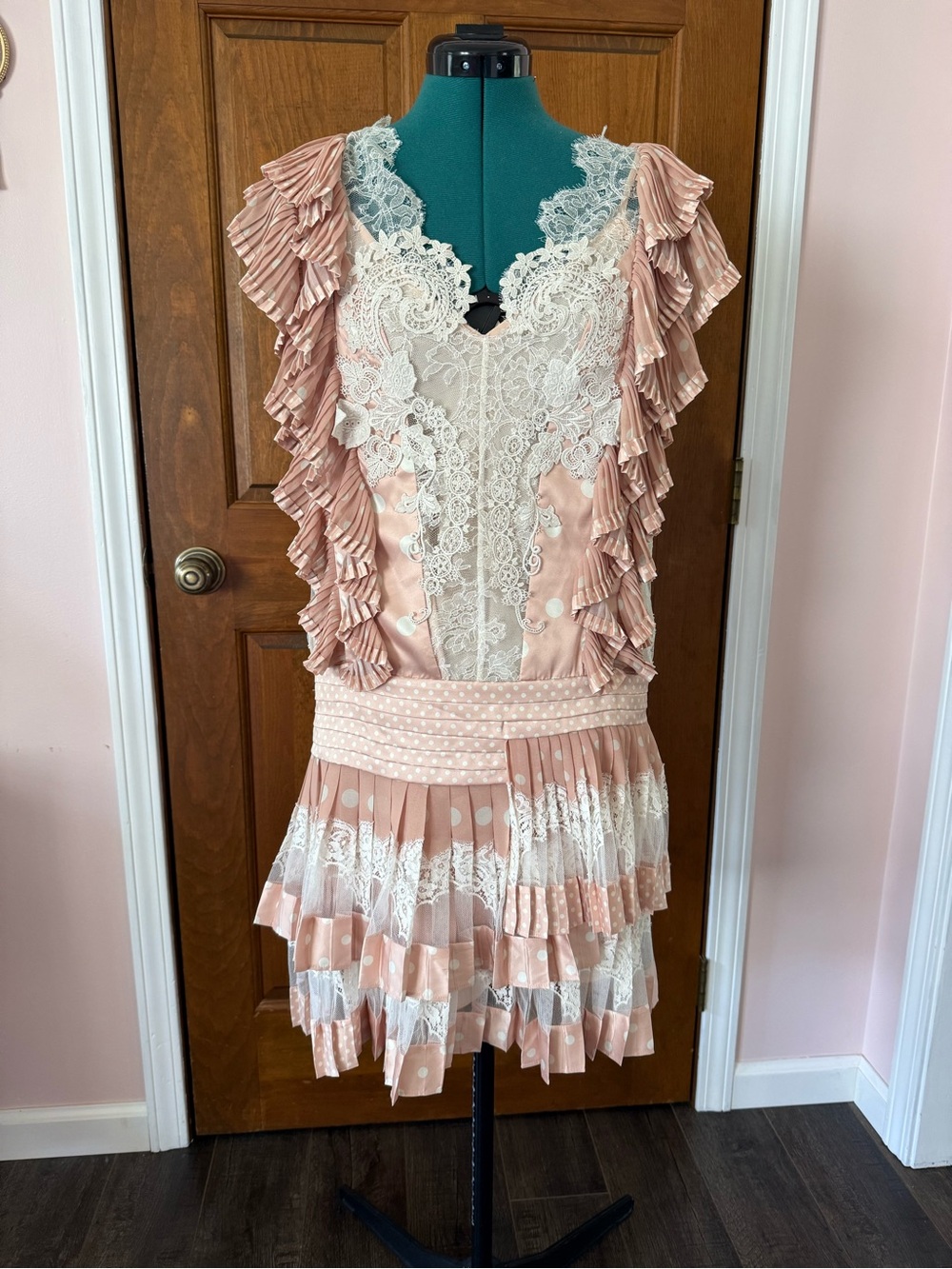 Zimmermann Pleated Satin Chiffon Dress 1